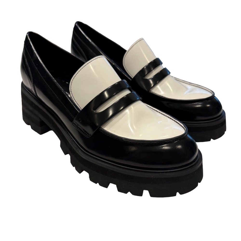 Marc Fisher Black and White Loafers